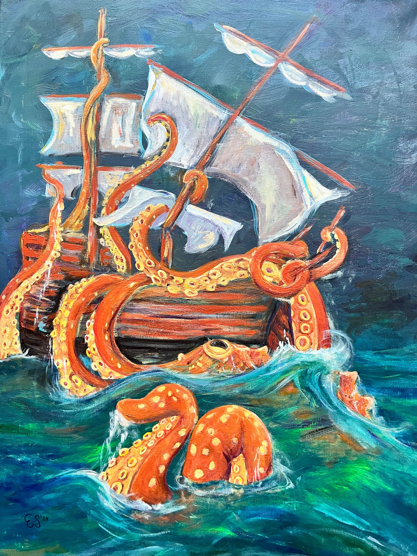 The Kraken - Original Acrylic 24x 32in