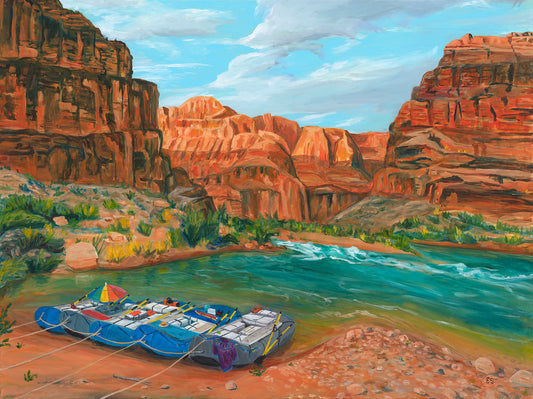 Rafting the Grand - Original Acrylic 36 x 48 in