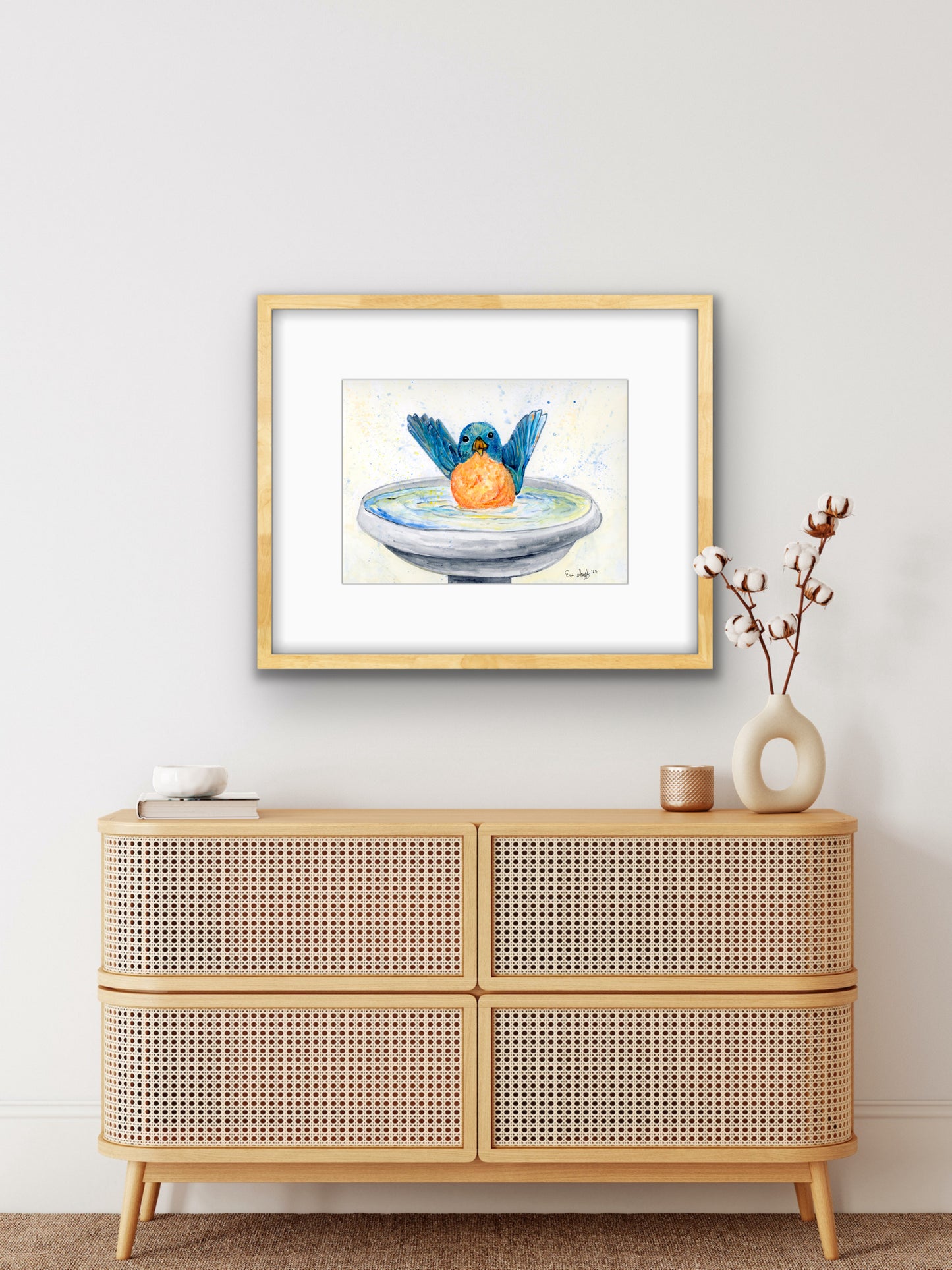 Bluebird Bath Fine Art Print