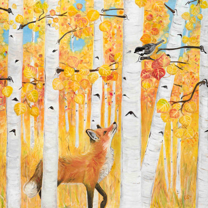 Fox and Chickadee Fine Art Print