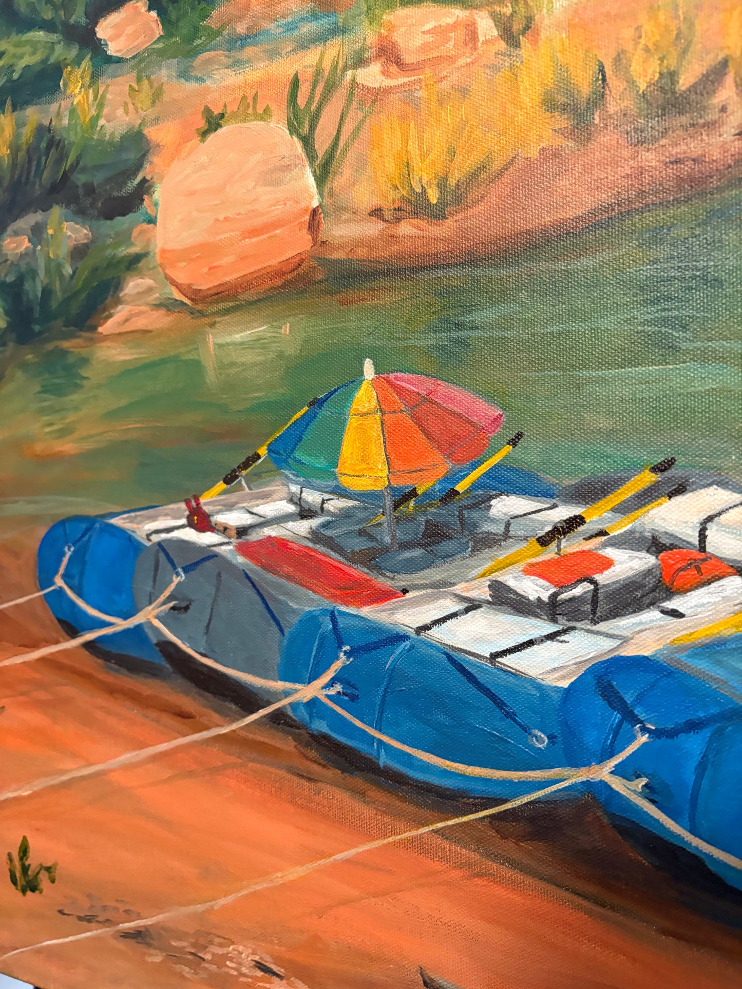 Rafting the Grand - Original Acrylic 36 x 48 in