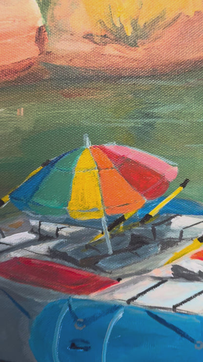 Rafting the Grand - Original Acrylic 36 x 48 in
